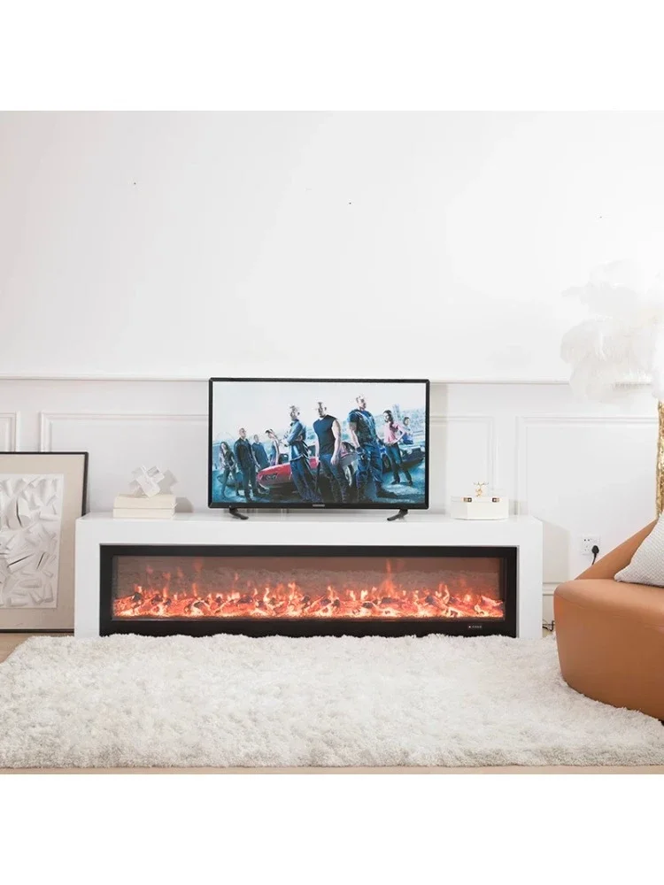 Fireplace TV Cabinet Nordic Minimalism Customized Curio Cabinet Simple Designer Furniture Villa 2 M Simulation Flame Heating