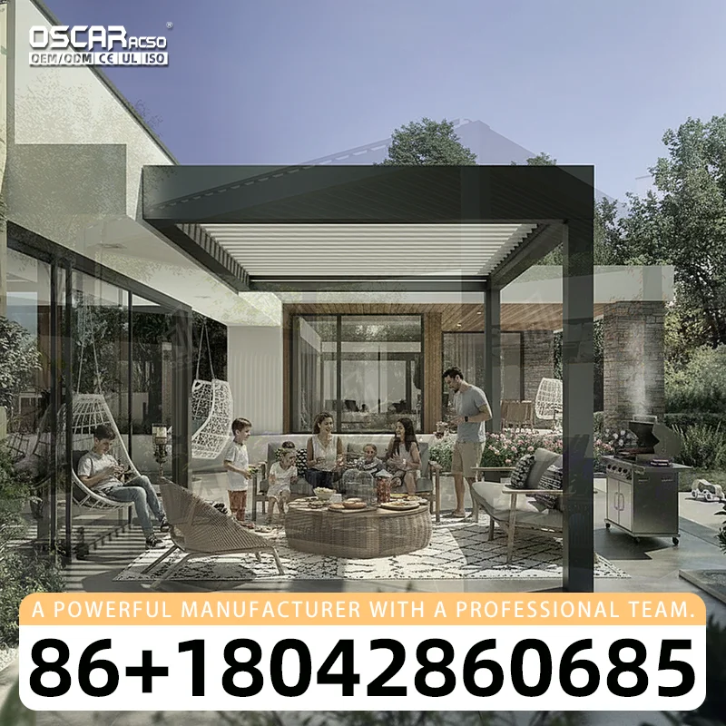 Outdoor Motorised Louvered Gazebo and Aluminio Pergola for Garden Bar and Patio Ideal for Backyard and Poolside pergola