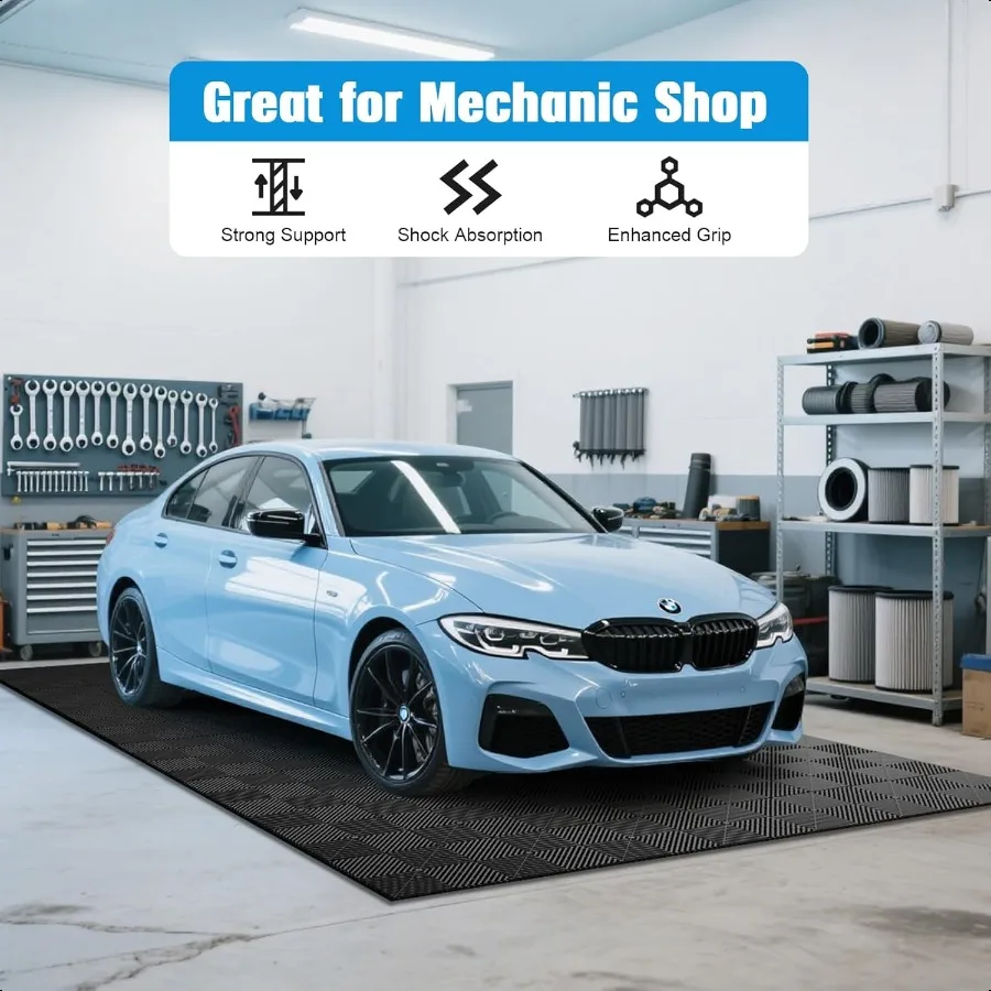 12Pcs Interlocking Tile 12" x 12" Indoor Outdoor SelfDrainage Interlocking Floor Tiles NonSlip HeavyDuty Polypropylene Splicing