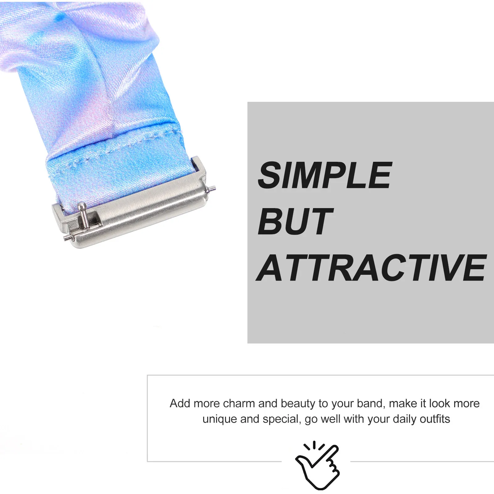 1Pcs Delicate Elastic Watch Band Artificial Silk Replacement Strap Breathable Comfortable Lightweight Wrist Belt for