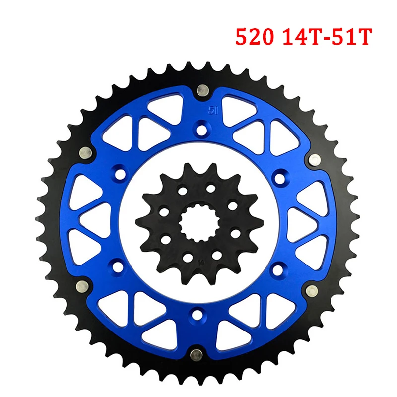 Motorcycle 14T 45T 46T 47T 48T 49T 51T 52T Front & Rear Sprocket For YAMAHA WR250 WR400 WR450 WR450F YZ250 YZ400 YZ450 YZ450F