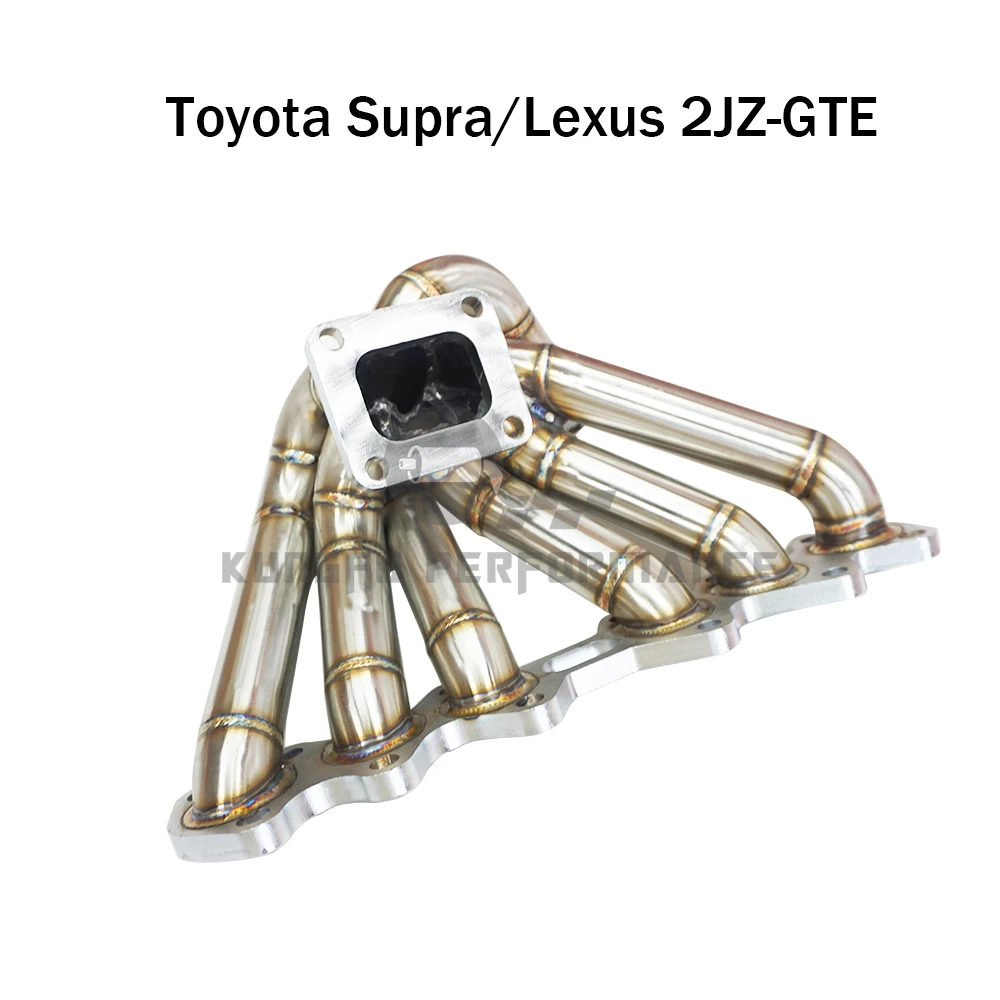 KUNGFU PERFORMANCE SS304 3mm Thick Top Mount 42mm OD Equal Length 2jz-gte 2JZ GTE T4 Supra 2JZGTE Turbo Manifold