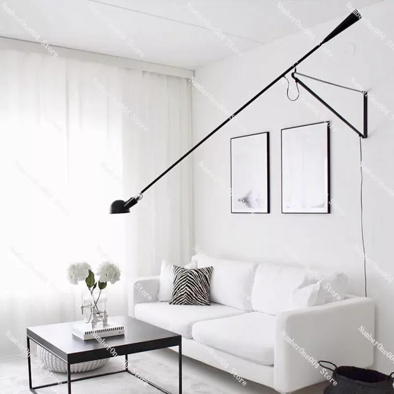 long arm wall lamp designer Nordic industrial wind rocker long pole minimalist art reading lamp