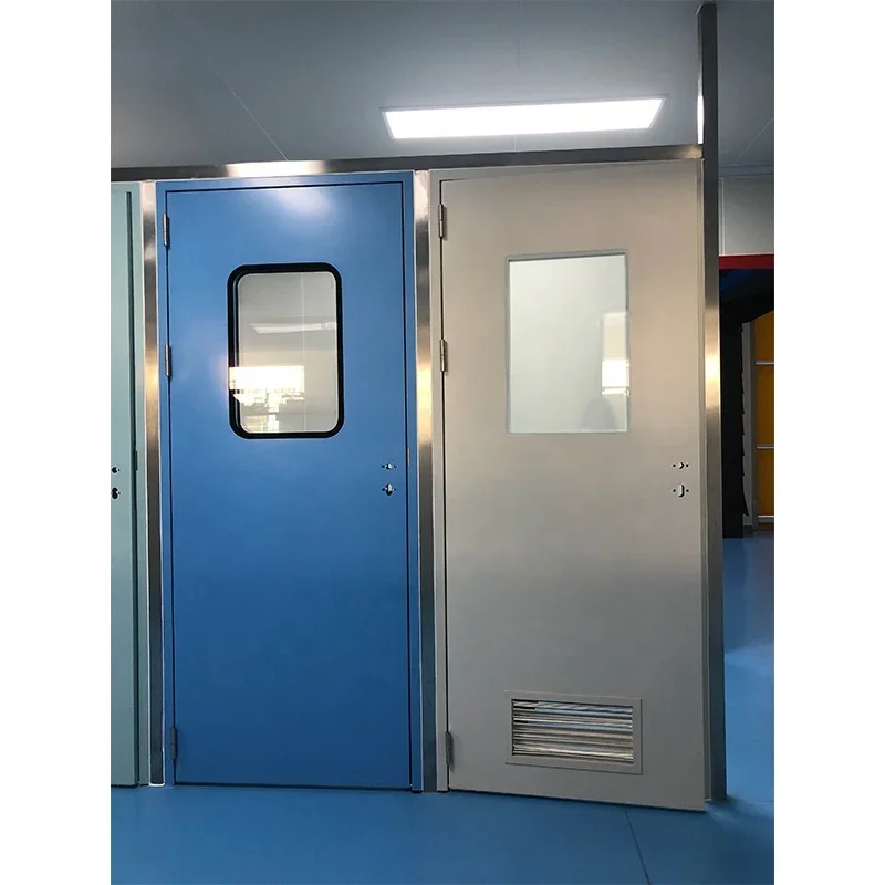 

New Design customized laboratory cleanroom automatic swing hospital Purification fire steel doors