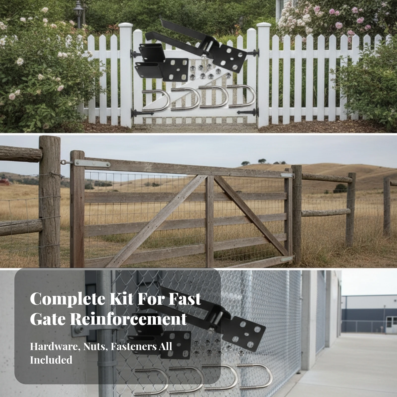 Chain Link Fence Gate Latch Horizontal Adjustable Chain Link Residential Strong Arm Double Gate Latch Secure Outdoor view 6