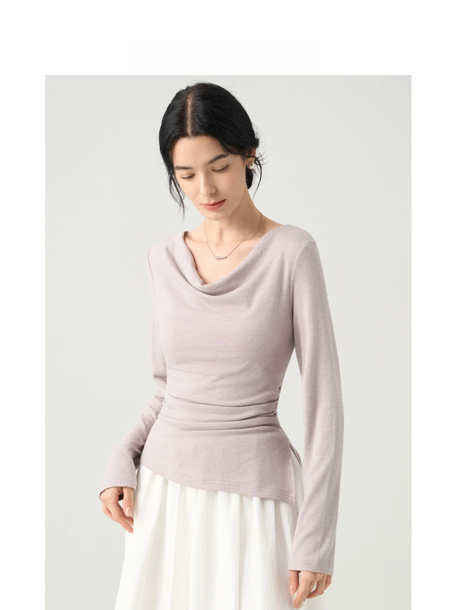 

Вязаный свитер Ruiqia Jieji в непринужденном стиле для женщин, с длинным рукавом, приталенный, базовая кофта, свободный крой, стандартная длина