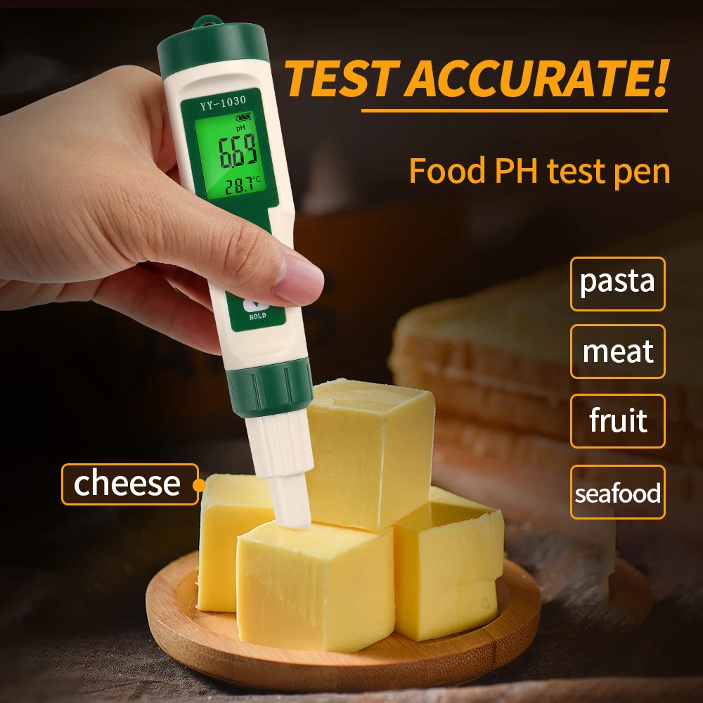 YY-1030 Digital Puncture Type Food PH Test  Pen pH Water Tester Dough Cheese Cosmetics Soil Meat pH Meter Detector