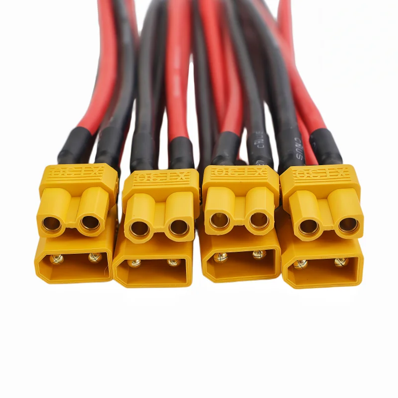 XT30 Male/Female Connector Plug with Silicone Wire 16AWG Cable, Suitable for FPV Drones with RC Lipo Fixed Wing Batteries