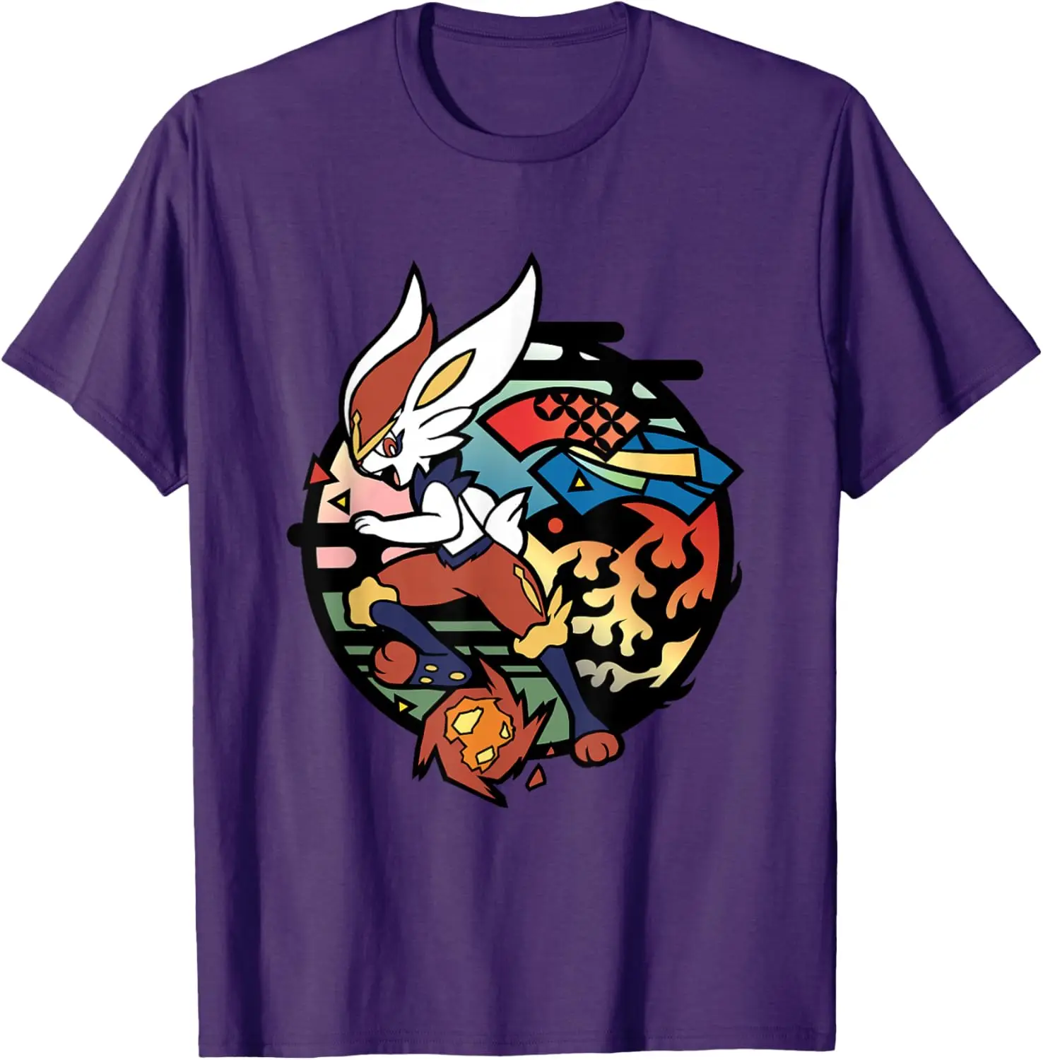Pokémon Epic Cinderace Fireball Play Big Chest Circle Logo T-Shirt S-6XL