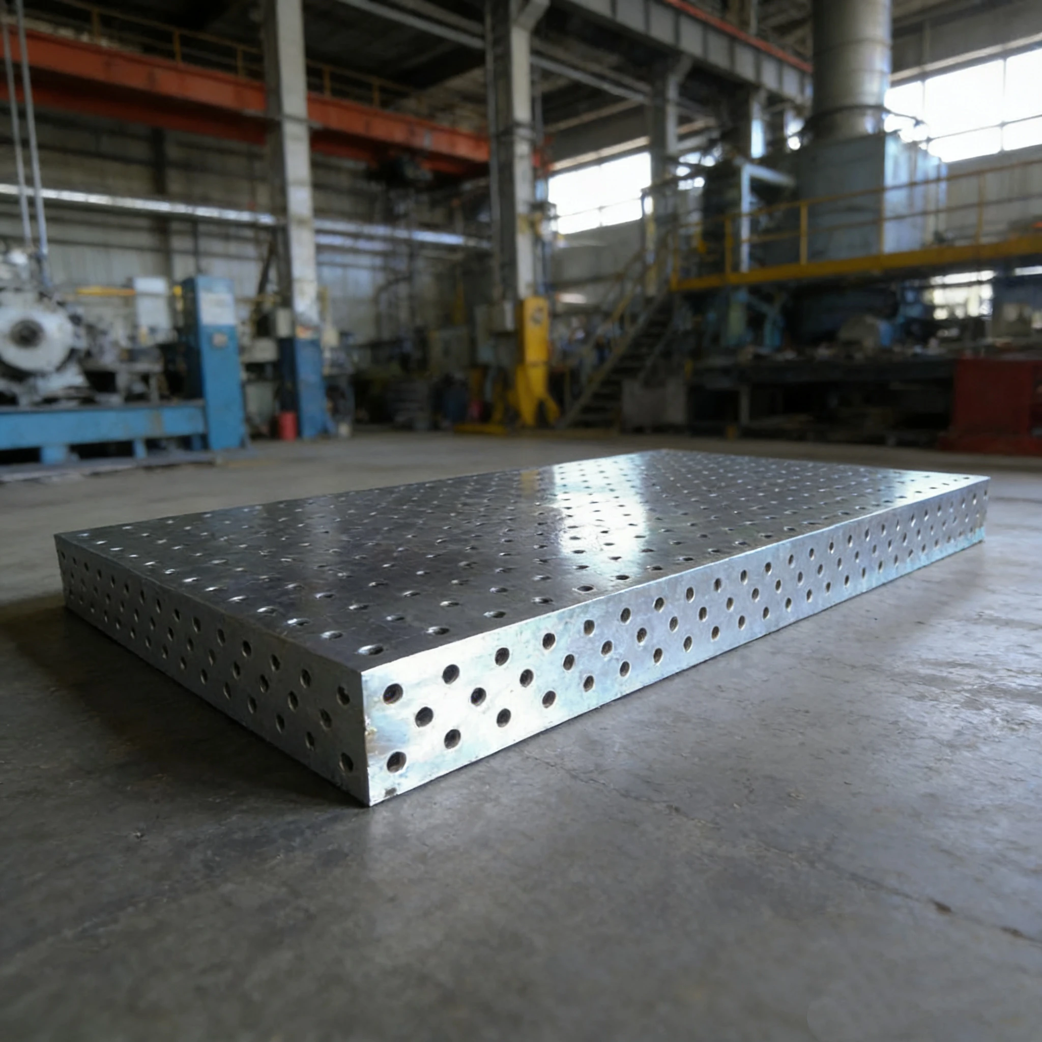 3D Heavy Duty Q355 Steel Welding Workbench with Plasma Nitrided Surface Fixture Holes Customizable Dimensions