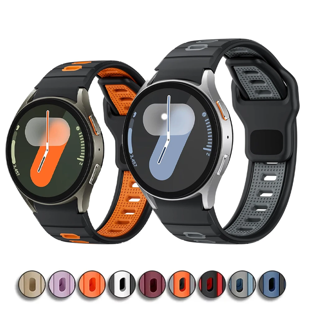 Ремешки для Samsung Galaxy Watch 7 6 4 Classic 5 Pro 40 мм 44 мм Силиконовый спортивный браслет без зазоров на запястье Correa Браслет Galaxy watch 7