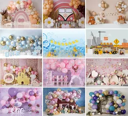 Mehofond Photography Background Boho Balloons Boy Girl 1st Birthday Party Cake Smash Portrait Decoration Backdrop Photo Studio