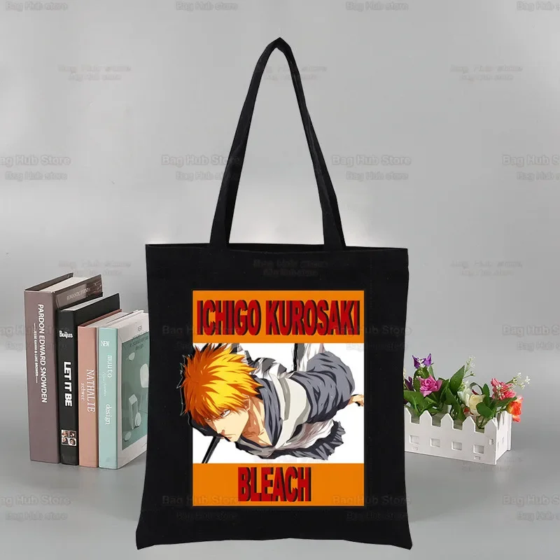 

Bleach Kurosaki Ichigo Canvas Tote Bag Handbags Eco Reusable Cloth Zaraki Kenpachi Shopping Bag Student Book Bags Ladies Bag