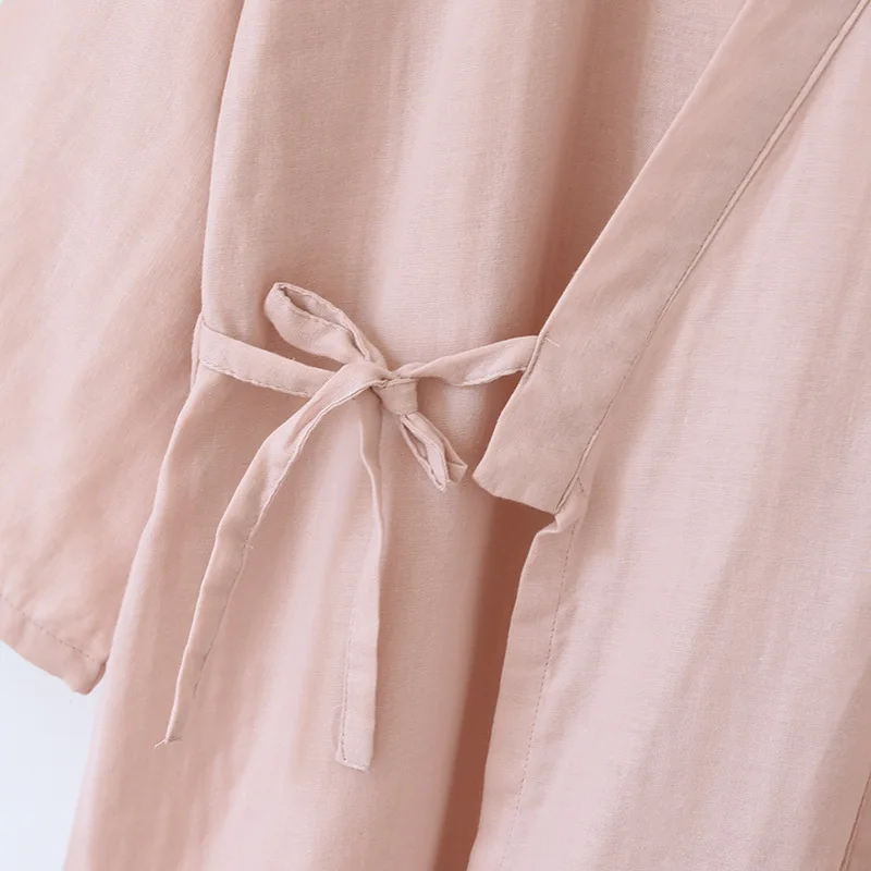 2026 Frühling und Herbst Neue Japanische Kimono-Robe für Paare, 100% Baumwolle, Bademantel für Männer und Frauen, Lockerer Dampfbad-Mantel – Detail 8