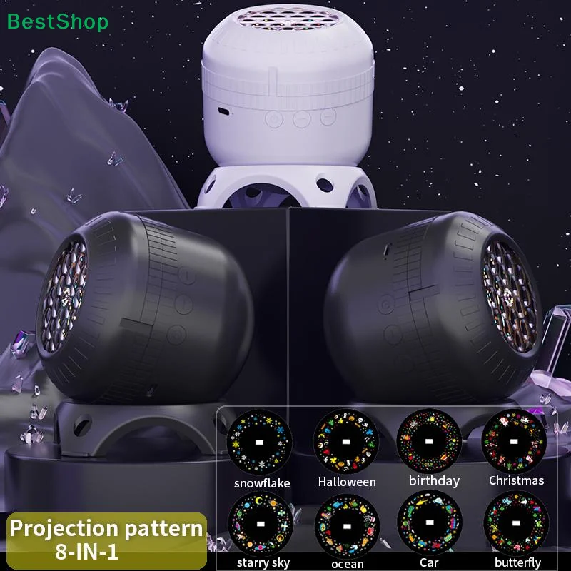 〔Y〕Dynamic Rotating LED Projector Light Rechargeable Ocean Lights Adjustable Brightness LED Atmosphere Light For Bedroom