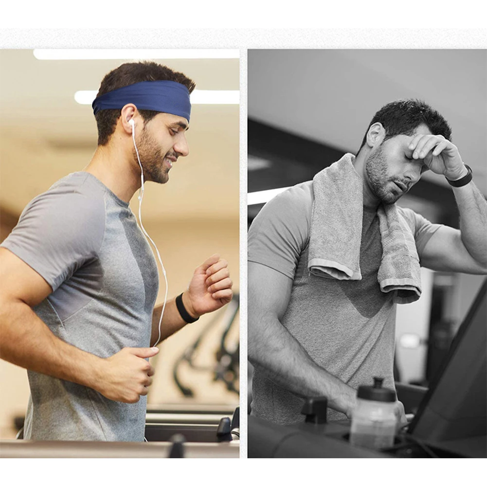 الرجال النساء عصابة رياضية للرأس مرونة اللياقة البدنية العصابة الجري التجفيف السريع عقال عرق ضمادة لركض كرة السلة الجري