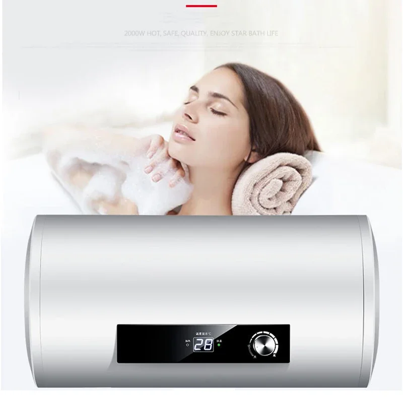 Chauffe-eau électrique 60L 2000W, type de stockage d'eau domestique, chauffage rapide, économie d'énergie, Protection contre les fuites, auto-test des défauts