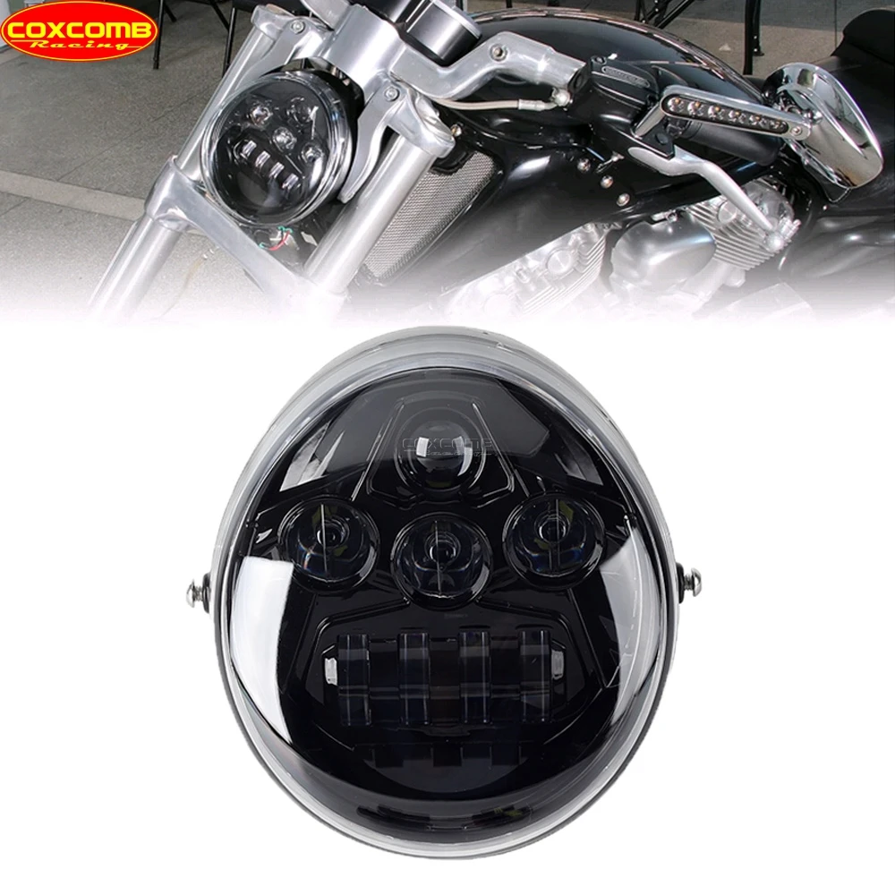Eagle Light Motorcycle LED Head Light Oval Projection Headlight Hi/Lo Beam Headlamp For Harley VRXSE V-Rod Muscle CVO Street Rod
