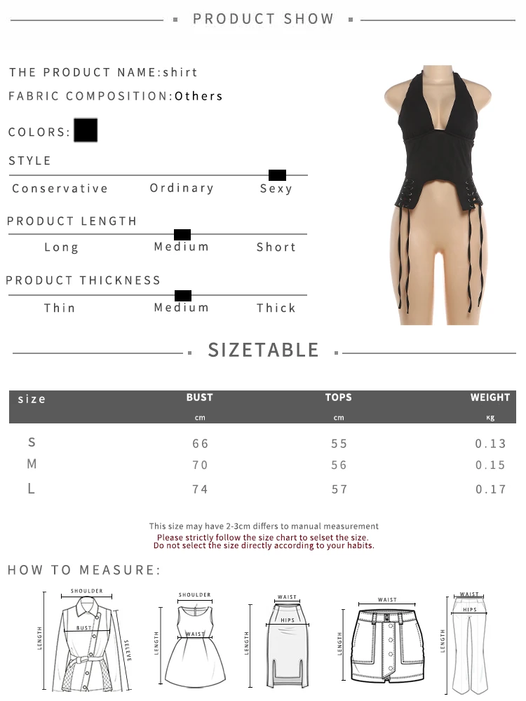 Sisterlinda Trend Damen Cross-Bandage Tanktop mit Dekoration, Neckholder, tiefem Ausschnitt, rückenfrei, unregelmäßige Form, sexy Sommer-Mode-Westen – Detail 1
