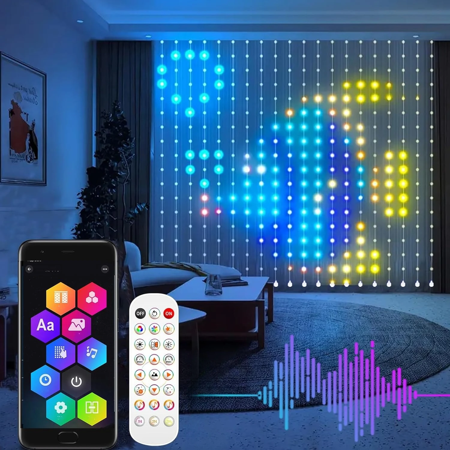 

Smart RGB Curtain LED String Lights DIY Text Garland Light USB Festoon Waterproof Fairy Lights for Bedroom Christmas Decor Lamp