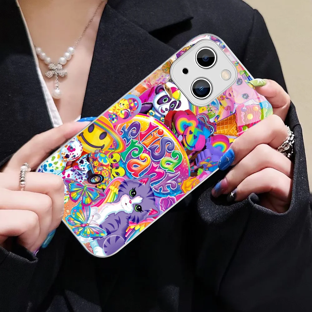 Lisa Frank Art Phone Case Tempered Glass For iphone 14 13 12 11 Pro Mini XS MAX 14Plus X XS XR Cover