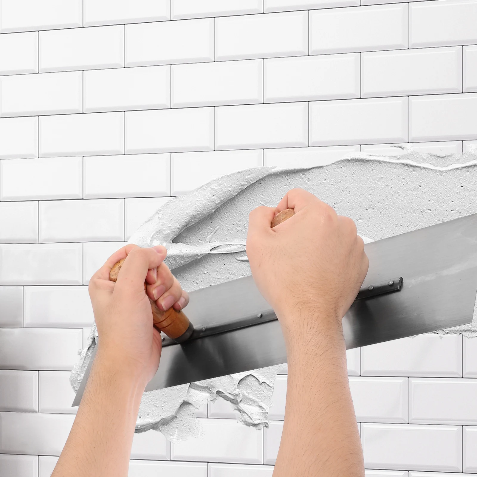 

Dual Handle Plastering Trowel Tool For Wall Filler Smoothing Stainless Steel Concrete Finishing Drywall Skimming Mud Board Wood