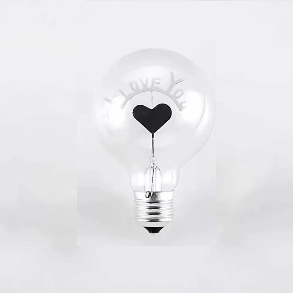 Energy Saving Rose Flame Light Bulb Heart Sunflower Art Light Bulb Atmosphere Love Creative Night Lamp Party