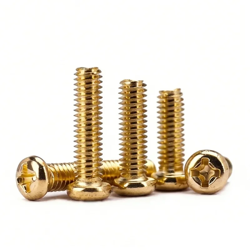 Vergoldete Kreuzschlitzschrauben aus Kohlenstoffstahl mit rundem Kopf, M3, M3,5, M4, metrische Bolzenlänge 4–20 mm – Detail 4