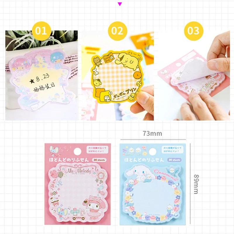 Sanrio Gudetama Melody Kawaii Cute Anime Paper Sticky Notes Creative Notepad Memo Pads Office School Stationery Adhesive Sticker