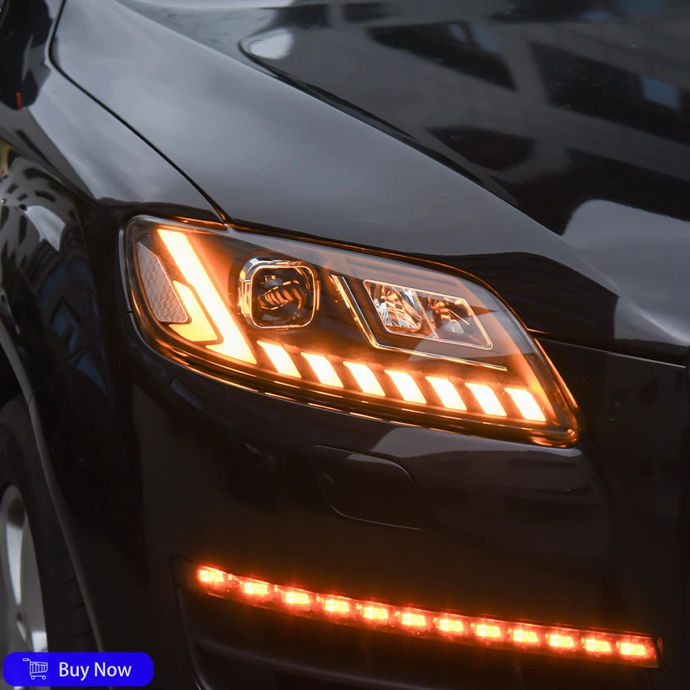 

For Audi Q7 2006-2015 Year Upgrade High Configure Dragon Scale Design LED Car Headlight Assembly Dual Projector Lens Accessories