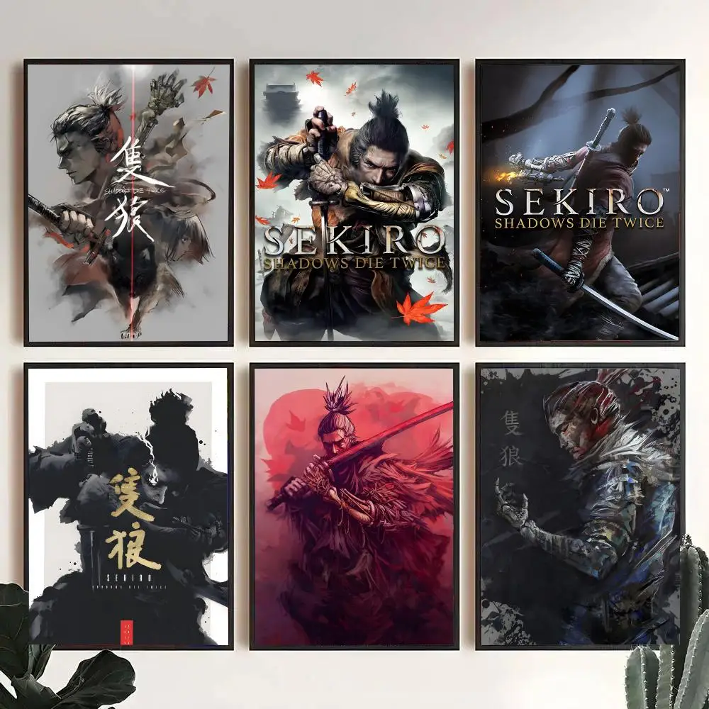 Game S-sekiro Shadows Die Twice Poster Decorative Wall Art Stickers Mural For Home Living Room Hallway Decor Gift