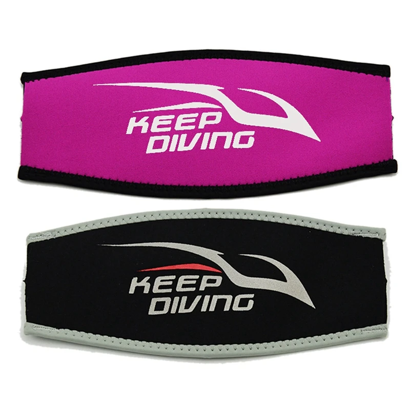 KEEP DIVING 2 Pcs Diving Mask Strap Cover Swimming Surfing Dive Snorkeling Hair Strap Cover,Black-Gray & Red-White