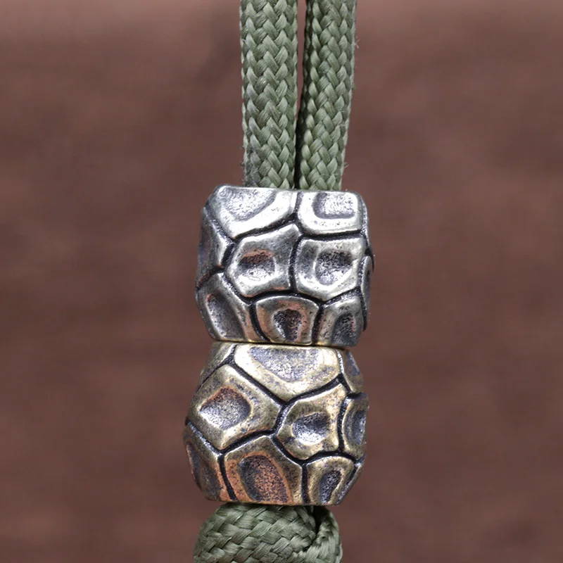 سلحفاة قذيفة نمط النحاس سكين الخرز EDC DIY Paracord المنسوجة أساور الحبل المعلقات اكسسوارات أداة خارجية الشنق سحر