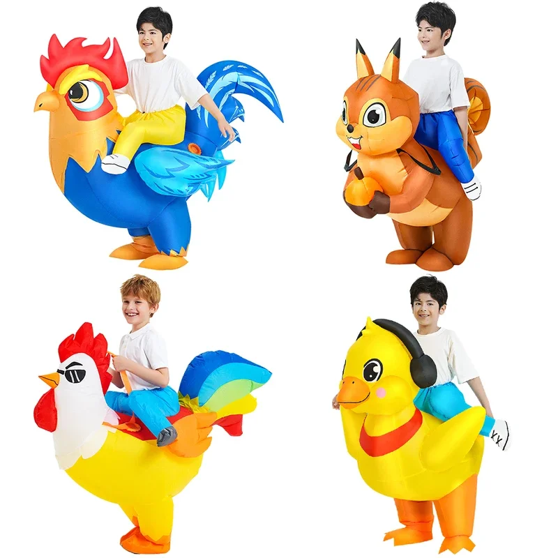 EE01 Kids Child Dinosaur Inflatable Costume Anime Purim Halloween Christmas Party Cosplay Costumes Dress Suits for Boys GirlIo0！