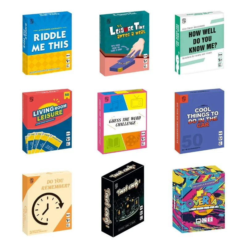 Word Game Card Deck English Theme for Family Night Kids Parents Adults Fun Party Travel Gift Birthday Christmas