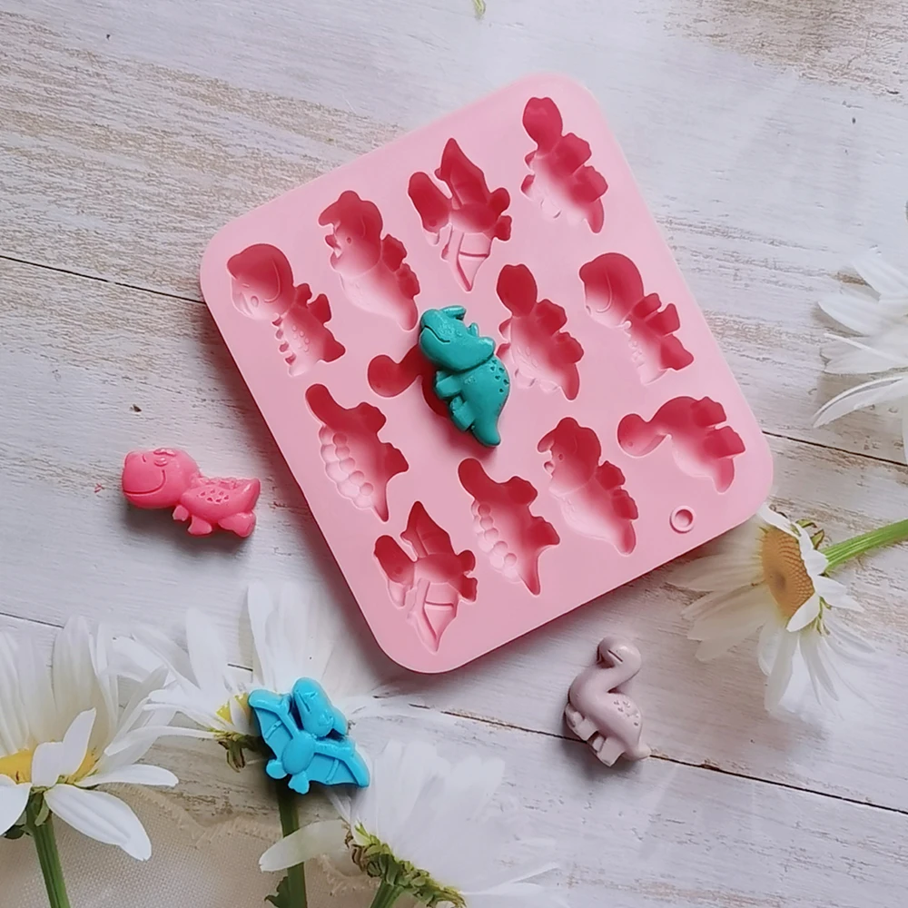 3D Dinosaur Silicone Fondant Chocolate Candy Mould Biscuit Cake Candle Soap Craft Baking Mold Decor Pastry DIY Tools