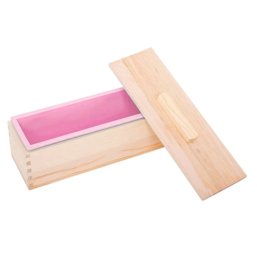 Rectangular Silicone Soap Molds Loaf Wood Box for Handmade Soap Making