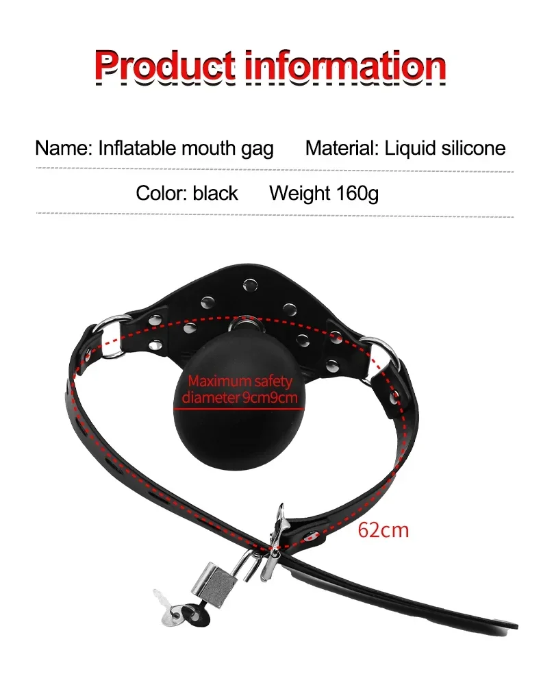 الفم الكمامة قابل للتعديل الكرة ألعاب الكبار يمزح الوثن لعب الأدوار BDSM عبودية الجنس لعب للنساء الأزواج لا هزاز للنساء #6