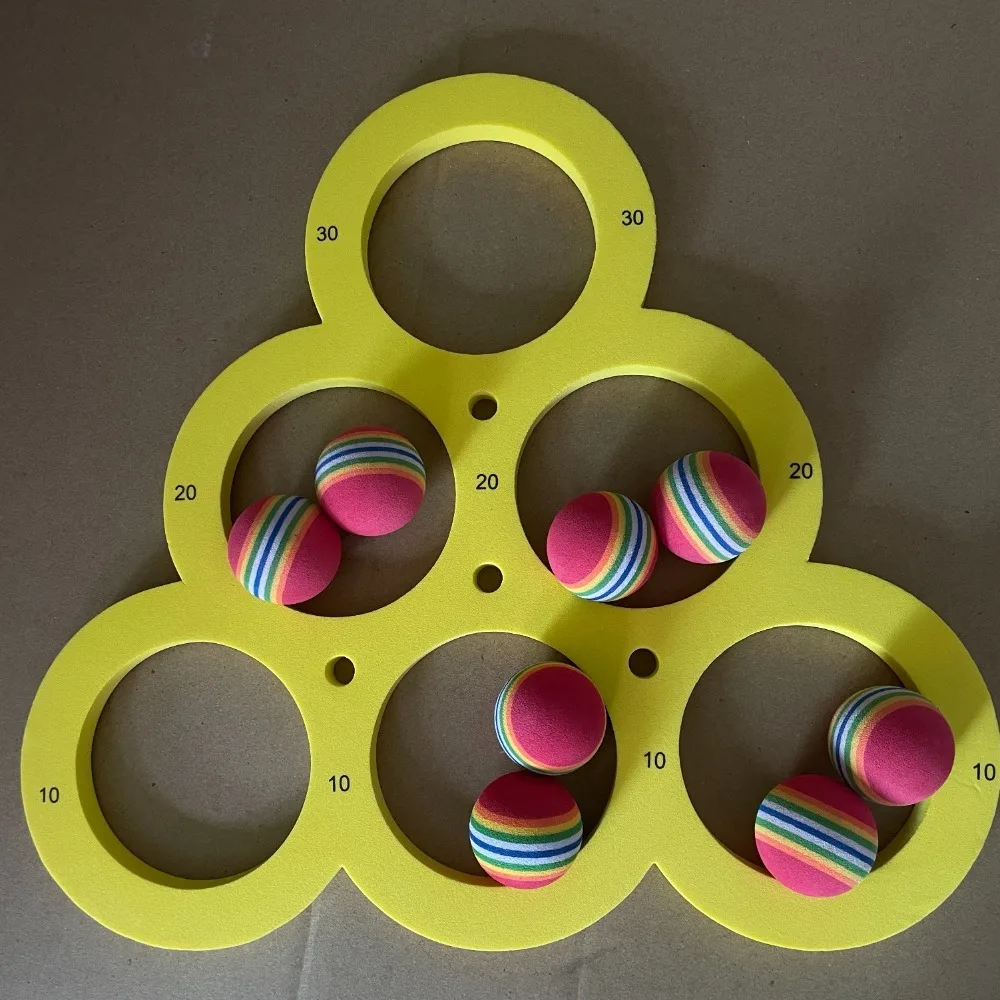 Robustes schwimmendes EVA-Wassertisch-Dreieck mit 10 Bällen, Wurf-Score-Ring-Set, entspannendes Puzzlespiel, Wasserspielzeug, Ozean, Pool, Strand