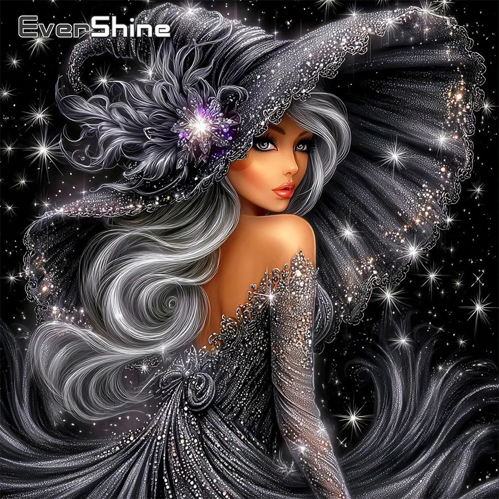 Evershine DIY Diamond Mosaic Portrait Full Drill Square Painting Woman Rhinestones Picture Mosaic Picture Handmade Gifts