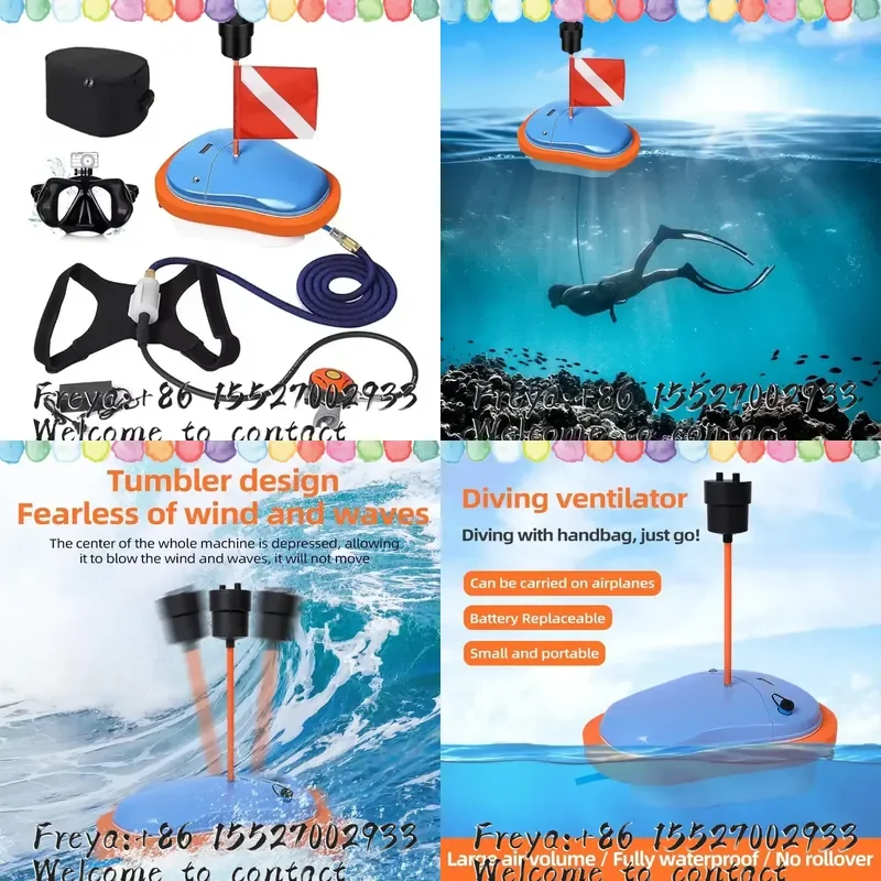 Underwater Diving Snorkeling Portable Scuba Gear with Diving Mask 50 Mins Air Compressor Support Replace Battery