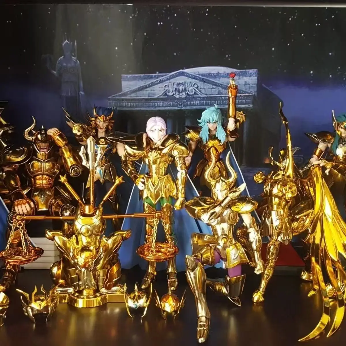 Figura de Metal Club MC, Modelo Saint Seiya Myth Cloth EX, Sagrario, Tauro, Cáncer, Géminis, Leo, Virgo, Escorpio, Acuario, Capricornio, Shura, Piscis