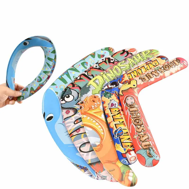 Children's Soft Boomerang EVA Flying Disc Kids Outdoor Sports Interactive Toys Cartoon Cute Boomerang Flying Disc Toy Gifts