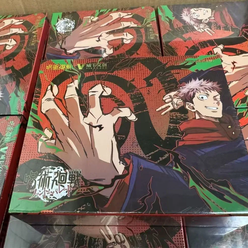 Kolekcjonerskie karty Jujutsu Kaisen, figurki anime Vika, Gojo Satoru, Fushiguro Megumi, Itadori Yuji, komiks o czarodziejach, gra karciana TCG, zabawka.