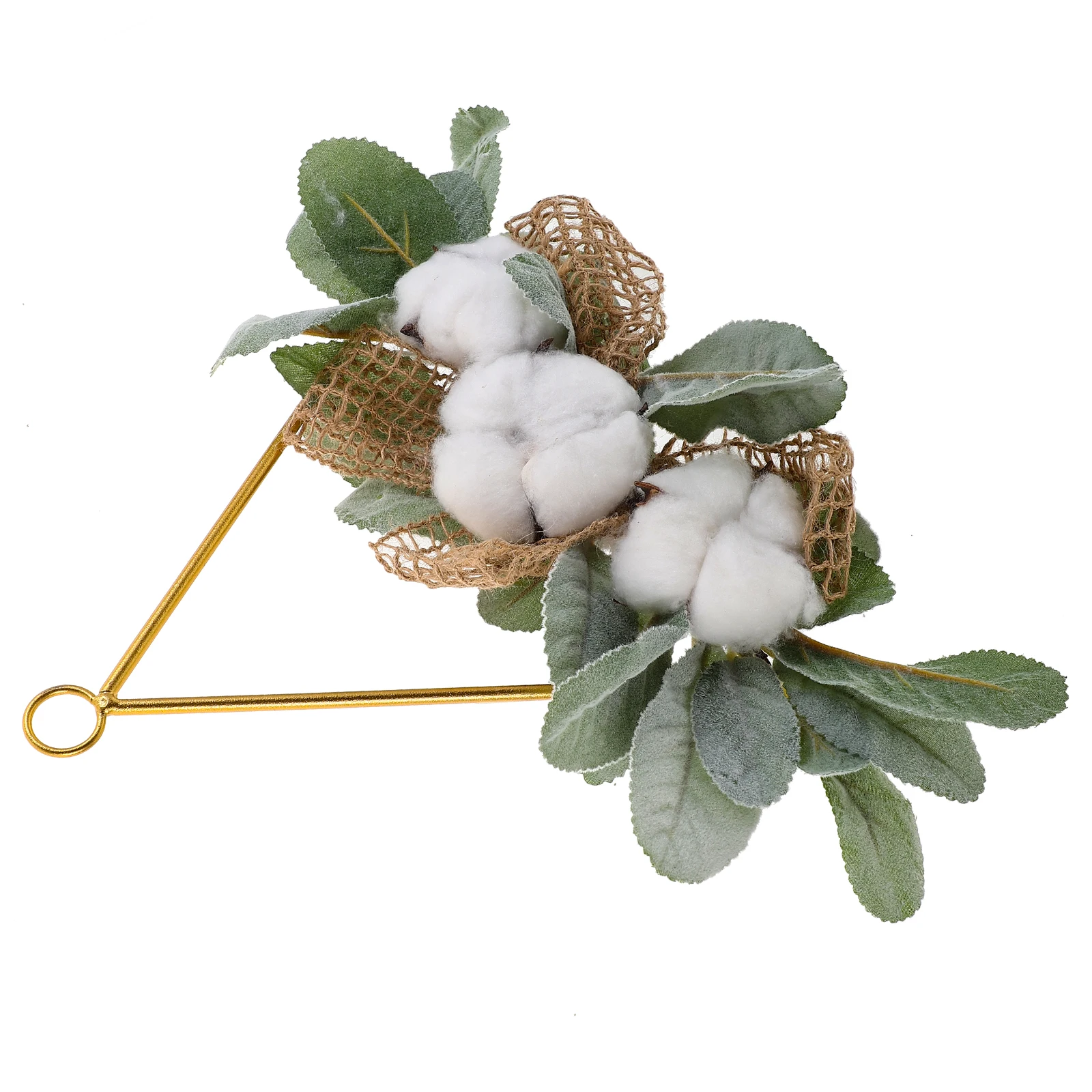 

Green Leaves Wrought Iron Door Garland Hanging Cotton Wreath Festive Party Wedding Home Decor Artificial Flower Ornament