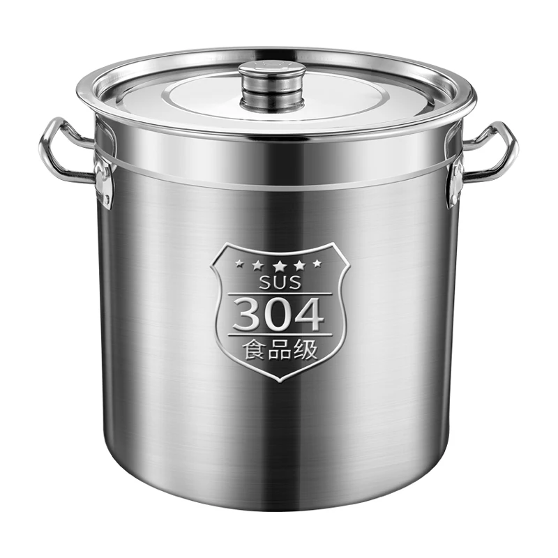 

Chinese factory commercializes extra-thick 304 stainless steel large-capacity soup pot lid oil drum for commercial use