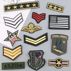 2PCS Badge Military Rank patch cappello ricamato toppe da stiro ricamate zaino con Badge a spalla Army Tactical decora