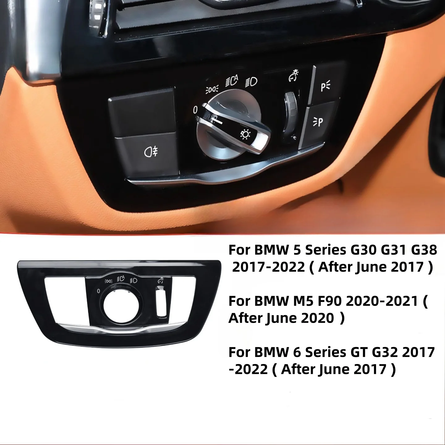 

Накладка на панель переключателя фар для BMW 5 6 серии G30 G31 G38 G32 2017-2022 M5 F90 2020-2021, аксессуары для украшения интерьера