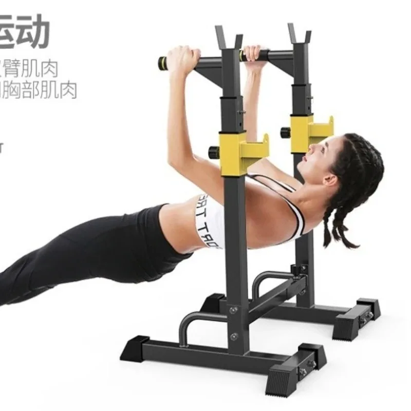 Multifunctional Adjustable Squat Stand Barbell Rack Home Indoor Bench Press Dip Parallel Bar Weightlifting Fitness Support Gear