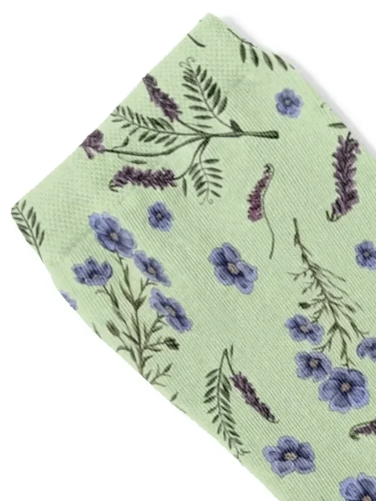 Sage green floral lavender flowers country décor Socks valentine gift ideas sheer Mens Socks Women's